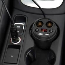 Cargador de coche con soporte para teléfono móvil, adaptador de corriente con dos puertos USB, LED, para Android y iPhone 2024 - compra barato