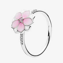 925 Sterling Silver Pan Ring Creative Magnolia Ring For Women Wedding Party Gift Fashion Jewelry 2024 - buy cheap