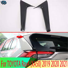 For TOYOTA Rav4 (XA50) 2019 2020 Carbon Fiber Style Side Door Rear View Window Spoiler Cover Trim Insert Garnish Bezel 2024 - buy cheap