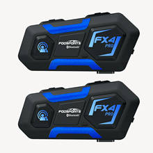 Fodsports 2pcs FX4 Pro Motorcycle Bluetooth Intercom Helmet Headset 1000m 4 Way BT 5.0 Interphone Intercomunicador FM Radio 2024 - buy cheap