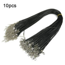 10pcs/lot  Adjustable Braided 45cm Black Leather Rope Wax Cord Lobster Clasp For DIY Necklace Pendant Chains Jewelry 2024 - buy cheap