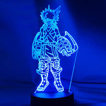 Lâmpada 3D Katsuki Bakugo Figura Kids Bedroom Nightlight Anime Meu Herói Academia Presente Led Night Light Led do Sensor de Toque Quarto iluminação 2024 - compre barato