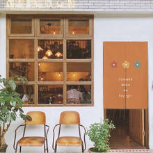 Cortinas japonesas con pequeñas flores para puerta de cocina, tela de lino, Media Noren, decoración de partición para habitación de niños y restaurante 2024 - compra barato