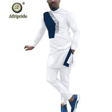 Conjunto de ropa africana para hombre, chándal de 2 piezas, abrigo Dashiki, chaqueta y pantalones de Ankara, traje de camisa, AFRIPRIDE S1916034, 2019 2024 - compra barato
