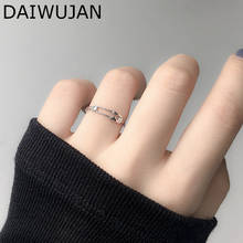 Daiwujan criativo 925 prata esterlina anéis abertos para as mulheres do vintage geométrico pino índice dedo anel festa moda jóias anillo 2024 - compre barato