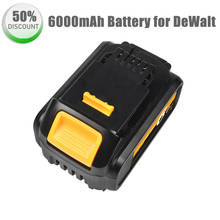 Batería de litio de repuesto DCB200, 20V Max XR, 6.0Ah, para DeWalt 18V, DCB184, DCB182, DCB180, DCB181, DCB182, DCB201, DCB206, L50 2024 - compra barato