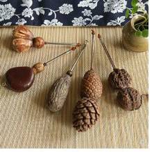 Original ecological root carving pine cone walnut tea knife tea cone tea ceremony zero with tea knife 2024 - buy cheap