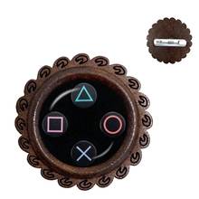 Vintage Video Game Controller Wood Brooch Cool Men Gaming Gamer Collar Pins Retro Controller Gamepad Brooches Pins Gift 2024 - buy cheap