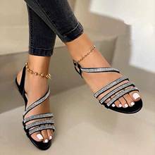 Women Shoes Summer Rhinestone Buckle Strap Sandalias Female Clip Toe Outdoor Beach Sandal Open Toe Breathable Sandals Slides 2024 - buy cheap