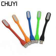 Chuyi mini lâmpada de led usb flexível, super clara, portátil, 5 opções de cores para carregador portátil, pc, laptop e notebook 2024 - compre barato