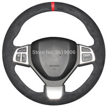 Hand Sewing Black Suede Car Steering Wheel Cover for Suzuki Swift 2014-2016 2024 - buy cheap