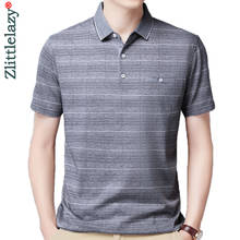 2022 Pocket Short Sleeve Polo Tee Shirt Men Casual Striped Men's Clothing Polos Shirts Mens Fashion Slim Fit Poloshirt Tops 3097 2024 - buy cheap