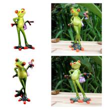 Resin 3D Frog Figurine Animal Model Figurines Home Office Desktop Decoration Furnishing Articles Car Home Ornament 2024 - buy cheap