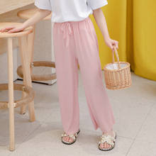 Summer 2021 New Girls Pants Kids Loose Casual Pant girl Chiffon Trousers Fashion Baby girl Nine Points Pants children's Clothing 2024 - buy cheap