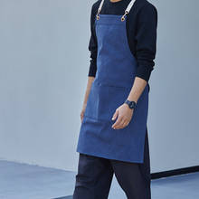 Canvas Apron Cotton Leather Strap Barista Bartender Pastry Chef Florist Work Wear Mixologist Baker Cafe Restaurant Uniform E66 2024 - buy cheap