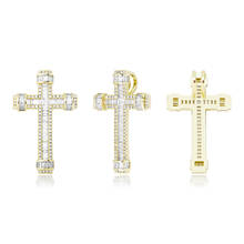JINAO The New High Quality  Cross Pendant Necklace With Three Colors Iced Out CZ Paved Hip Hop Charming Jewelry Gift For Lovers 2024 - buy cheap
