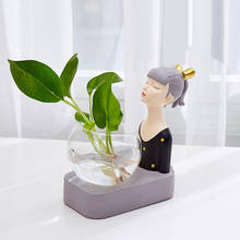 Plant Terrarium Figurine Statue Tabletop Glass Planter Bud Vase Decoration 2024 - buy cheap