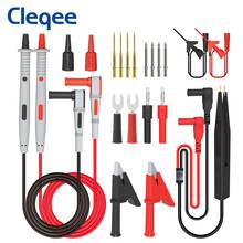 Cleqee-Kit de cables de prueba P1503E, multímetro con pinzas a conector Banana, sondas de gancho, pinzas de cocodrilo, agujas reemplazables 2024 - compra barato