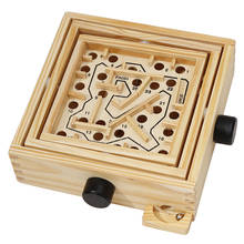 Wooden 3D Puzzles Magnetic Ball Maze Puzzle Wood Case Box Fun Brain Hand Game Challenge Balance Children Adult Educational Toys 2024 - buy cheap