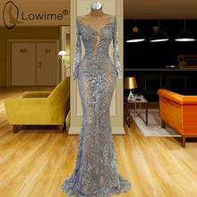 Elegant Lace Mermaid Evening Dresses Robes De Soirée Vestidos Formales Formal Long Sleeve Prom Party Gowns 2024 - buy cheap