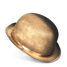 Women Men Gold Steampunk Bowler Hat Topper Top Hats Fedora Cosplay Magician Billycock Groom Hat Size 58CM 2024 - buy cheap