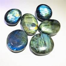 MOKAGY Natural Polished Reiki Healing Labradorite Quartz Crystal Palm Stone 100G-130G for Decoration 10pc 2024 - buy cheap