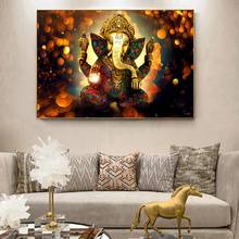 Pinturas en lienzo de los dioses Ganesha para pared, arte de pared clásico de los dioses hindúes, impresiones en lienzo, imágenes decorativas de hinduismo, decoración del hogar 2024 - compra barato