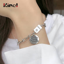 Kinel pulseira feminina de prata esterlina 925, joias assimétricas com fivela para ferradura, joias finas vintage para presente de festival 2024 - compre barato