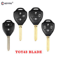 KEYYOU 2/3/4 Buttons Remote Car Key Case Shell FOB For Toyota Camry RAV4 Yaris Prado Tarago Corolla REIZ Crown Avalon Venza 2024 - buy cheap