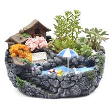 1 Pc Creative Resin Flower Pot Crafts Succulent Flower Pot Potted European-Style Desktop Ornaments Modern Crafts 2024 - buy cheap