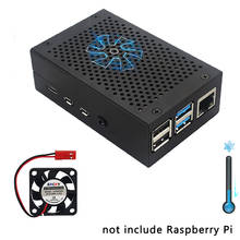 Dissipador de calor para raspberry pi 4 modelo, caixa de alumínio prateada preta com revestimento de metal opcional 2024 - compre barato