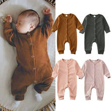 0-24M Infant Baby Girl Boy Rompers Solid Single Breasted Autumn Winter Knitted Romper Jumpsuit Overall Clothes 2024 - buy cheap
