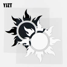 YJZT 13.5×13.5CM Dazzling Light Flame Burning Sun Personality Vinyl Car Sticker Decals Black / Silver 10A-0421 2024 - buy cheap