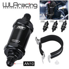 WLR RACING - PQY BLACK AN6 / AN8 / AN10 Inline Fuel Filter E85 Ethanol With 100 Micron Stainless steel element and PQY sticker 2024 - buy cheap