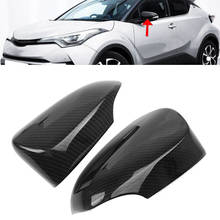 Cubierta de espejo retrovisor lateral de fibra de carbono para coche, embellecedor para Toyota C-HR CHR 2016 2017 2018 2024 - compra barato