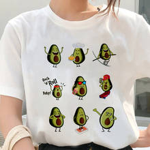 Camiseta de impressão padrão de abacate dos desenhos animados do kawaii das mulheres casual manga curta topos feminino camisa de verão harajuku roupas t camisas 2024 - compre barato