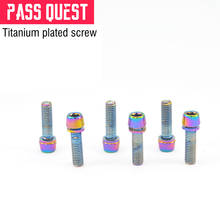 6pcs PASS QUEST Titanium-plated bright color Mountain road bike handle screw m5*18mm 304 stainless steel Accessories screw 2024 - buy cheap