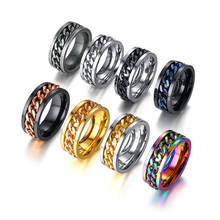 ZORCVENS 2020 nuevo 8 colores cadena giratoria anillos de hombre Acero inoxidable estrés joyería Punk Vintage anillo de boda para hombre 2024 - compra barato