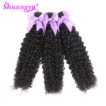 Peruvian Kinky Curly Bundles 100% Human Hair Remy Hair Bundles Natural Color 3 Bundles Hair Weave Shuangya Hair Extensions 2024 - buy cheap