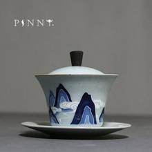 PINNY 160ml Retro Vintage Mountains Gaiwan Traditional Chinese Ceramic Tea Bowl Kung Fu Tea Tureen Chinaware 2024 - buy cheap