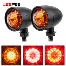 1 Pair Motorcycle Turn Signal Bullet Light Amber Diamond Lens LED Brake Light Universal Retro Indicator Lamp Light Running Lamp 2024 - buy cheap