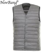 NewBang Men Down Vest Ultra Light Down Vest Portable V-neck Sleeveless Coat Man Winter Without Collar Warm Liner 2024 - buy cheap