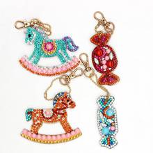 4Pcs 5D DIY Diamond Painting Keychain Candy Rhinestone Embroidery Pendant DIY Craft Kits Mosaic Cross Stitch Diamond Painting 2024 - buy cheap