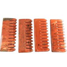 Natural  Rose Quartz Crystal Comb Wide Tooth Hair Health Massage Combs Healing Gemstone Gifts Collection 2024 - buy cheap