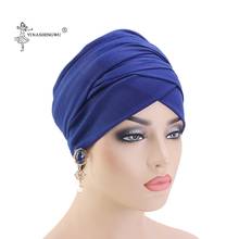 Women New Muslim Long Tail Scarf Hat Turban Chemo Cap Hair Loss Islamic Headwrap Head Cover Wrap Caps Headwear Beanie Bonnet Hat 2024 - buy cheap