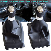Perilla de cambio de velocidad Manual para Mazda 6, cubierta de cuero para bota de polaina, cubierta, 5, 6, 2002, 2003, 2004, 2005, 2006, 2007 2024 - compra barato