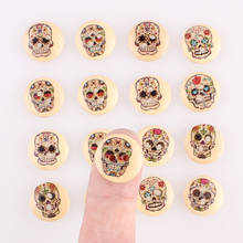 Botones mixtos de madera de calavera para decoración de Navidad, botones de costura para ropa de niño, manualidades, accesorios de álbum de recortes, DIY, 2 agujeros 2024 - compra barato