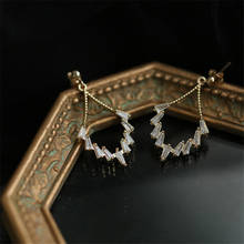 Liemjee elegante s925 brincos de prata 14k zircônia dourada vazada joias fashion para mulheres presente de luxo em todas as estações 2024 - compre barato