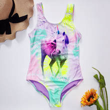 Unicorn Girl Swimsuit Kids One Piece Girl Swimwear Tie Dye Girl Bathing Suit Monokini Teenage Children's Swimwear Beachwear 2021 2024 - buy cheap