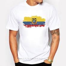 Футболка мужская с эквадорским флагом, стильная тенниска с круглым вырезом, летняя майка для фитнеса с флагом Эквадора, мужская одежда 2024 - купить недорого